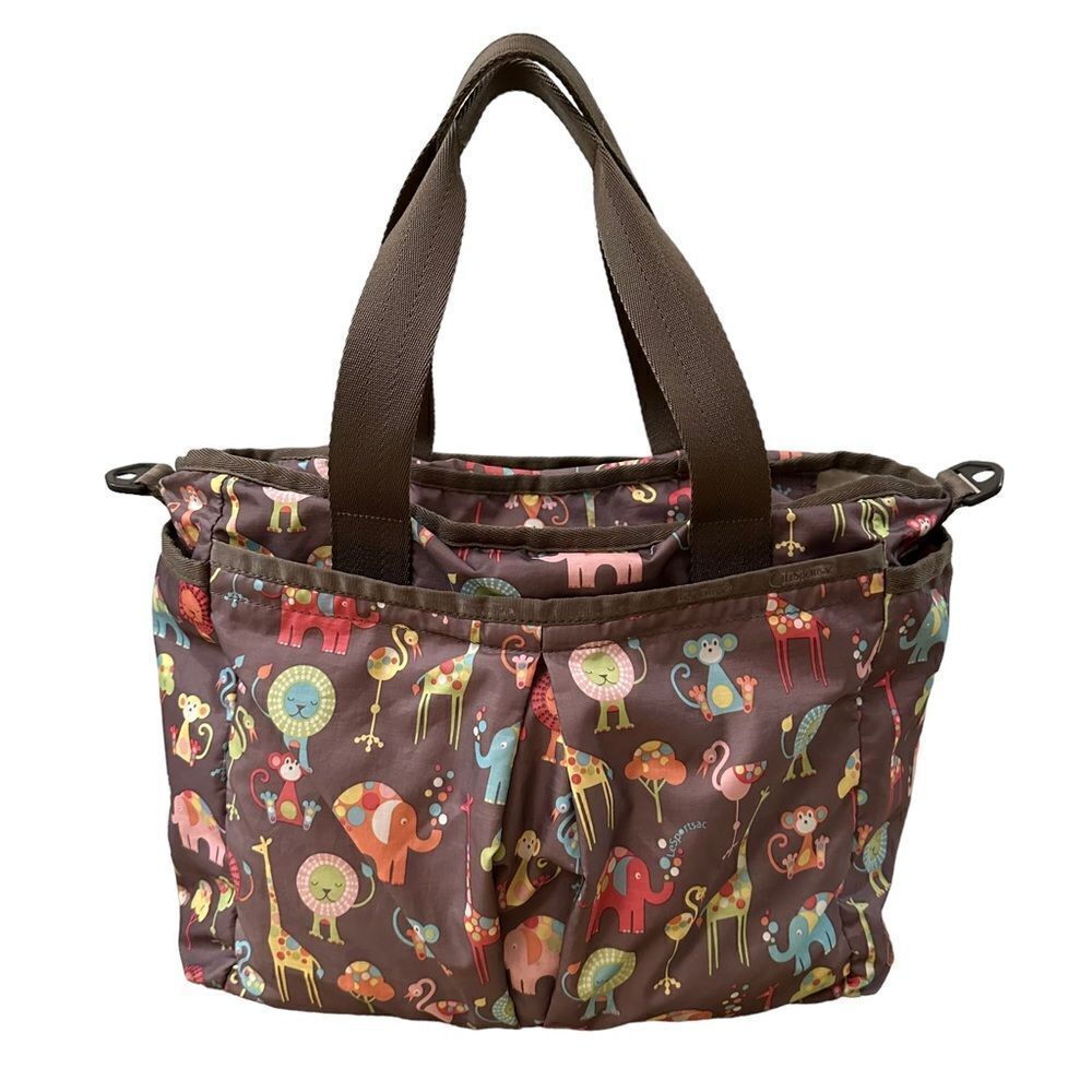 LeSportsac ~ Travel Baby Bag Diaper Tote ~ Zoo Buddies ~ Matching changing pad